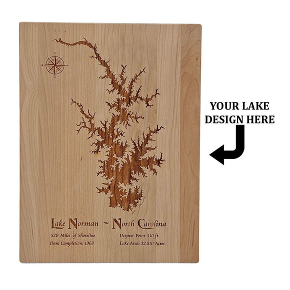 Walter F. George Lake, Georgia and Alabama Engraved Cherry Cutting Board