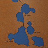 Winter Park Chain of Lakes, Florida Stained Wood and Distressed White Frame Lake Map Silhouette