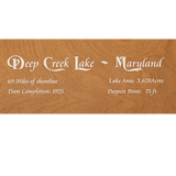 Deep Creek Lake, Maryland Stained Wood and Distressed White Frame Lake Map Silhouette