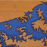Douglas Lake, Tennessee Stained Wood and Distressed White Frame Lake Map Silhouette