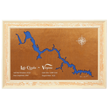 Lake Chesdin, Virginia Stained Wood and Distressed White Frame Lake Map Silhouette