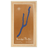 Keuka Lake, New York Stained Wood and Distressed White Frame Lake Map Silhouette