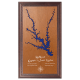 Lake Russell, Georgia and South Carolina Stained Wood and Dark Walnut Frame Lake Map Silhouette