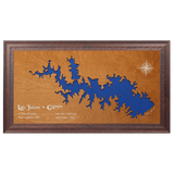 Lake Juliette, Georgia Stained Wood and Dark Walnut Frame Lake Map Silhouette