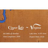 Claytor Lake, Virginia Stained Wood and Distressed White Frame Lake Map Silhouette