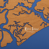 Edisto Island, South Carolina Stained Wood and Dark Walnut Frame Map Silhouette
