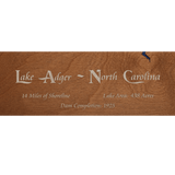 Lake Adger, North Carolina Stained Wood and Distressed White Frame Lake Map Silhouette