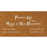 Province Lake, Maine & New Hampshire Stained Wood and Dark Walnut Frame Lake Map Silhouette