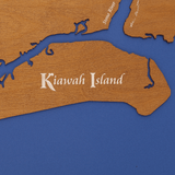 Kiawah Island and Seabrook Island, South Carolina Stained Wood and Distressed White Frame Lake Map Silhouette