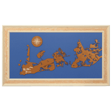 Key West, Florida Stained Wood and Distressed White Frame Lake Map Silhouette
