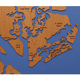 Beaufort, South Carolina Stained Wood and Dark Walnut Frame Map Silhouette