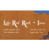 Lake Red Rock, Iowa Stained Wood and Dark Walnut Frame Lake Map Silhouette