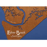 Edisto Beach, South Carolina Stained Wood and Dark Walnut Frame Map Silhouette