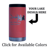 The Great Lakes Engraved Slim Can Koozie - New York, Pennsylvania, Ohio, Indiana, Michigan, Illinois, Wisconsin, and Minnesota