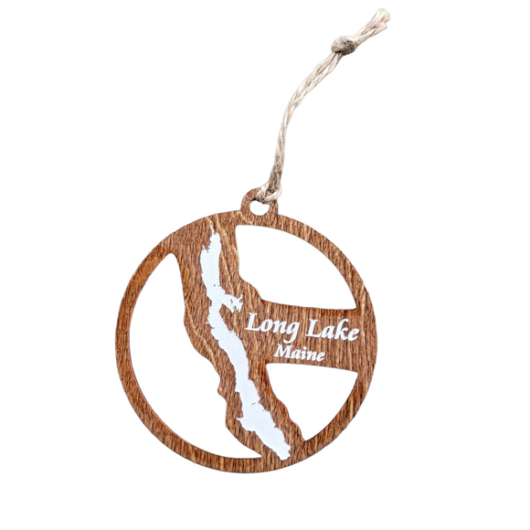 Long Lake, Maine Wooden Ornament