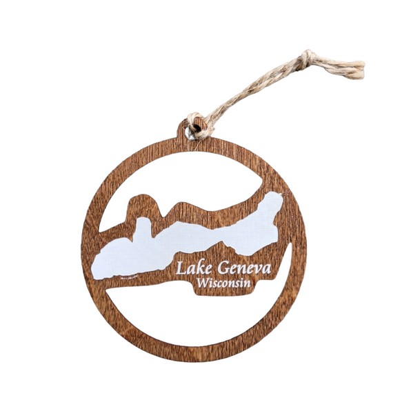 Lake Geneva, Wisconsin Wooden Ornament