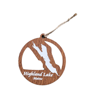 Highland Lake, Maine Wooden Ornament