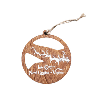 Lake Gaston, North Carolina and Virginia Wooden Ornament