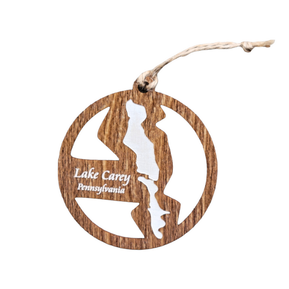 Lake Carey, Pennsylvania Wooden Ornament