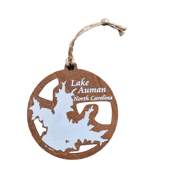 Lake Auman, North Carolina Wooden Ornament