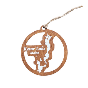 Kezar Lake, Maine Wooden Ornament